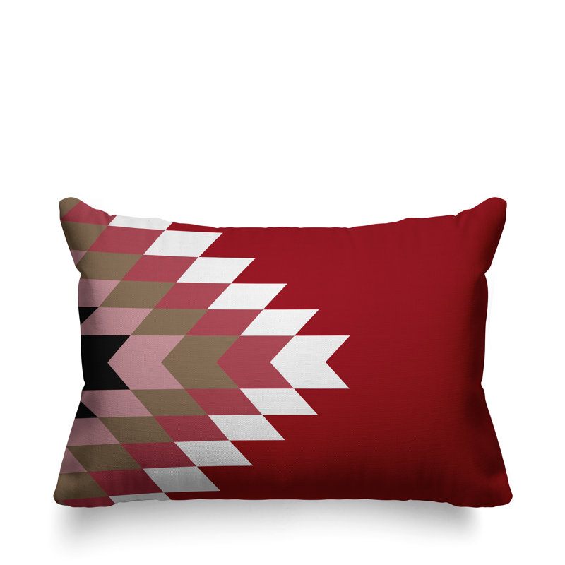 Coussin décoratif intérieur / extérieur Bimisi Southwestern, Rouge