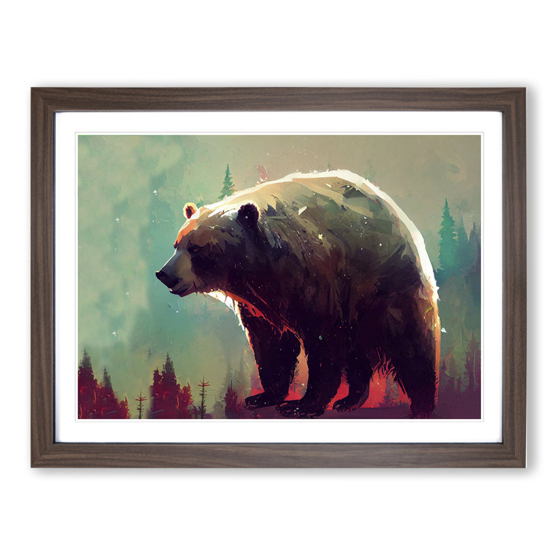 Bear - Framed Print, Walnut