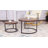 Modern Round Coffee Table Set of 2, Nesting Tables with Adjustable Feet for Living Room, Brown