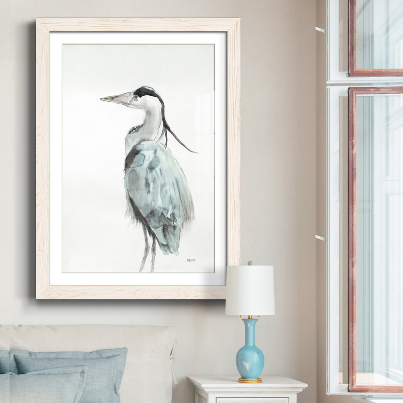 Heron Ii - reproduction de cadre photo sur papier, H 31,5 po x l 23,5 po x P 1,5 po, Blanc