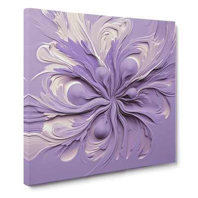 Lavender Flower Abstract Art No.6 - Wrapped Canvas