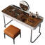 Ensemble de coiffeuse de maquillage de haute qualité, prise de courant, plateau en verre, très facile à assembler, comprend un tabouret de maquillage-1710134939-1710134943