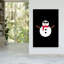 Cool Snowman Minimalist Abstract Winter Landscape Wall Art Print 1 Piece Wrapped Canvas Wall Art-1535700493