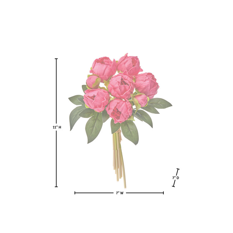Ensemble de pivoines 11 po, Ensemble de pivoines rose vif