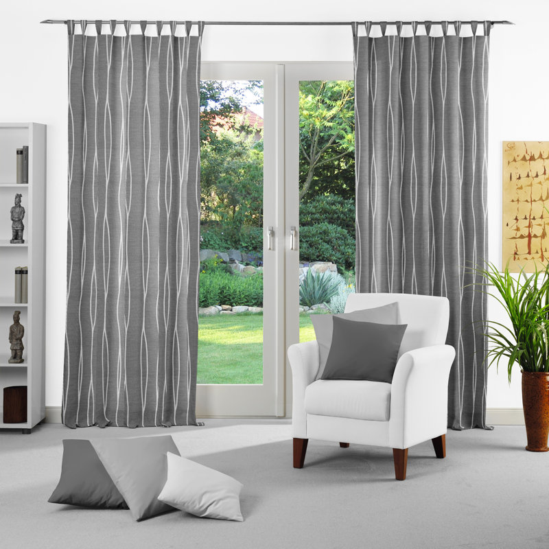 Cassian Room Darkening Curtain, 135 W x 245 D cm, Dark Grey