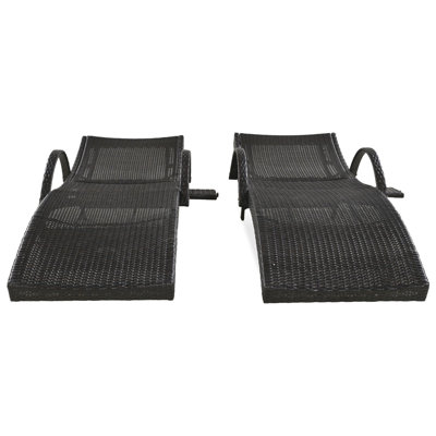 Chaises longues d'extérieur en osier 80 "