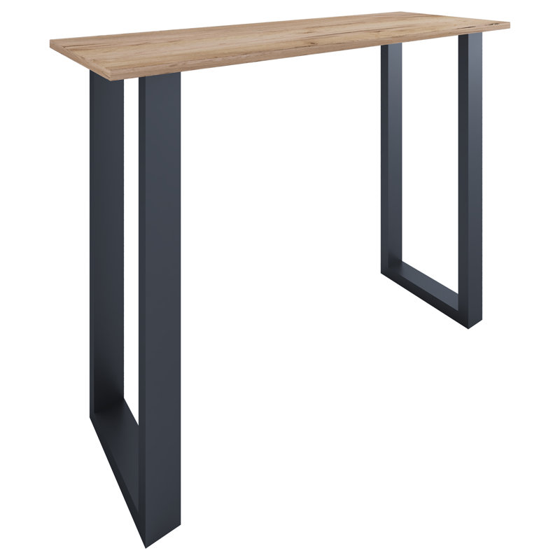 Xona Bar Table, Matt brushed nickel, Wood, 102cm H x 140cm W x 50cm D