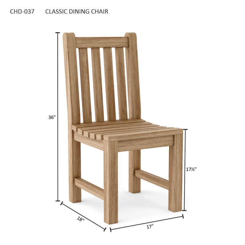 Classic Outdoor Teak Dining Side Chair