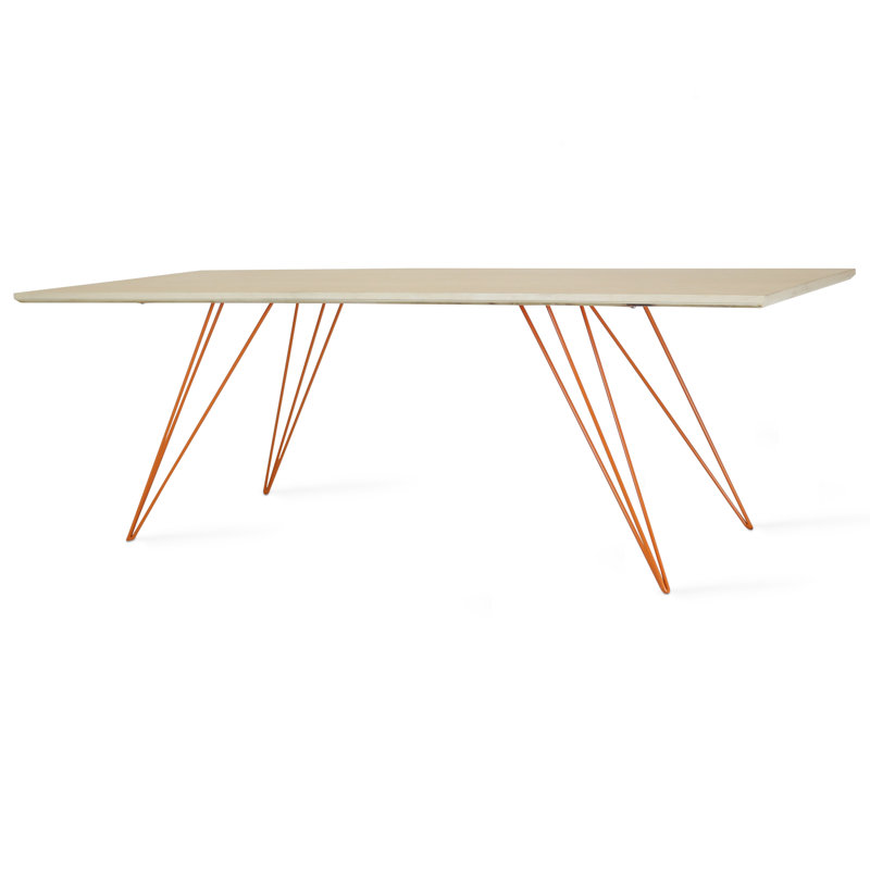 Williams Coffee Table, Orange, 18" H x 54" L x 23" W, Maple