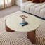 Élégante table basse ronde en texture de travertin - table basse en pierre de 30 po, design moderne, durable et minimaliste