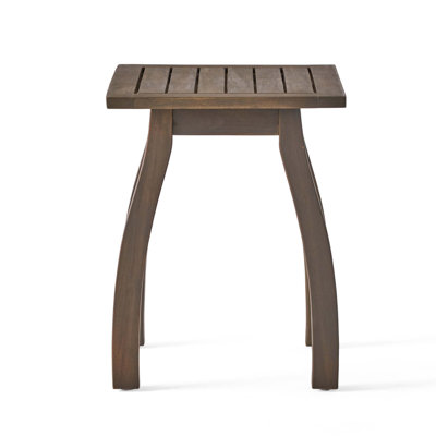 Table de bout en bois d'acacia Coastal pour terrasses et terrasses d'extérieur