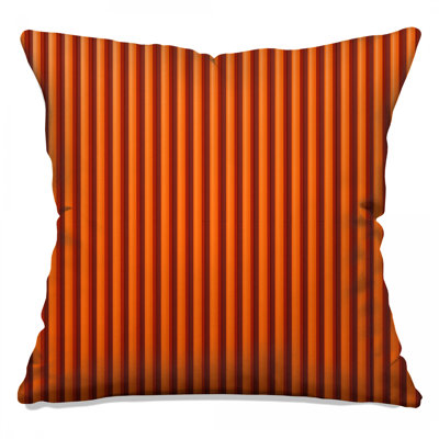 Orange Vertical Stripes Double Sided Throw Pillows