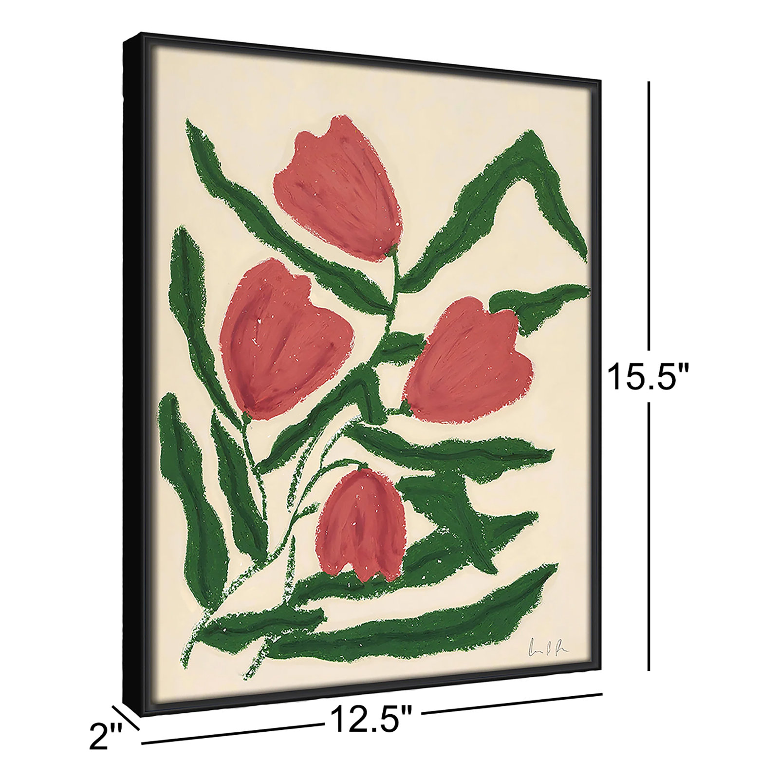 Red Tulips  Print by Camilla Bergqvist, Espresso, 15.5" H x 12.5" W
