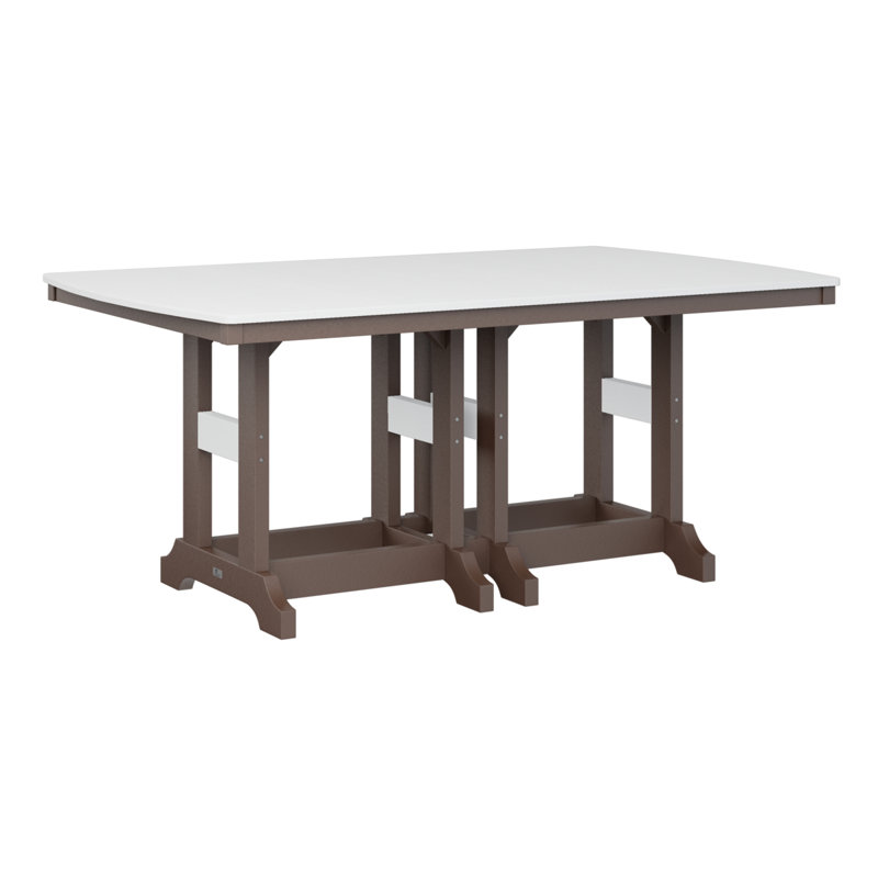 Garden Classic Outdoor Bar Table, Chocolate Brown, 39.5" H x 72" W x 44" D, White