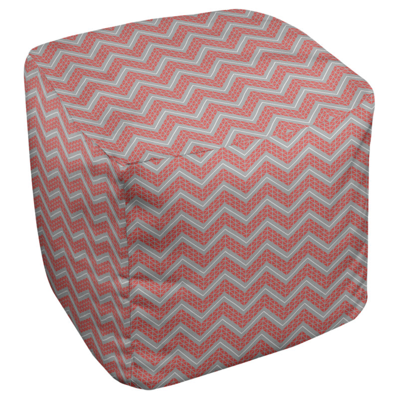 Upholstered Ottoman, Dark Red