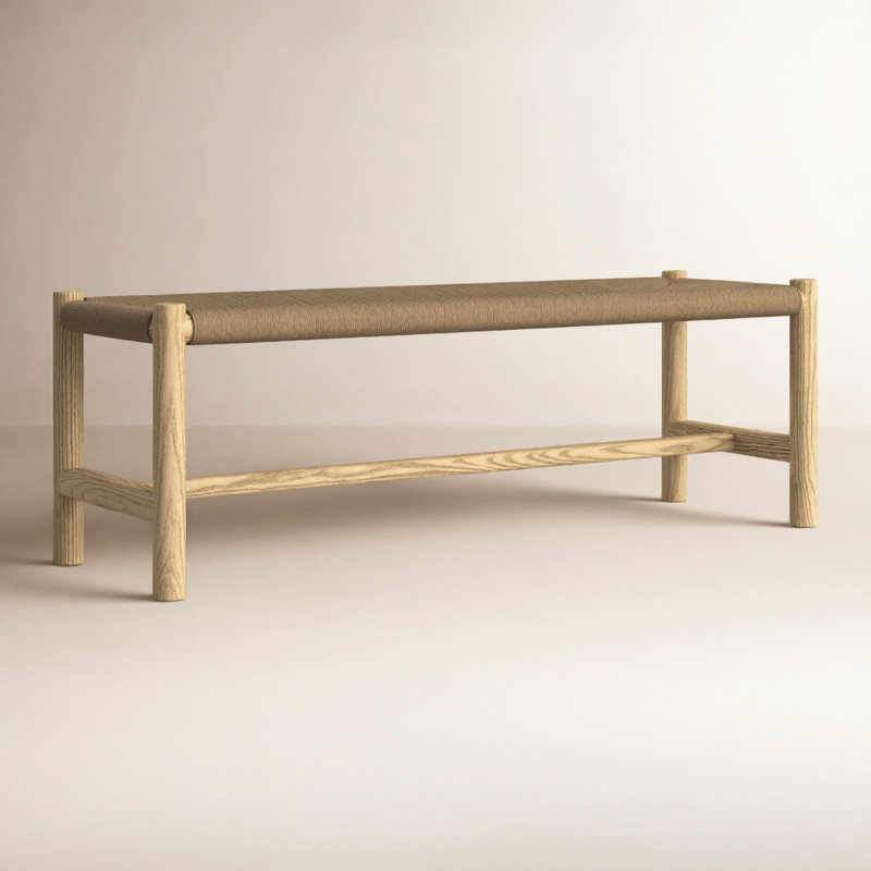 Banc en bois Brighton, H 18 po x l 60 po x P 17 po, Naturel