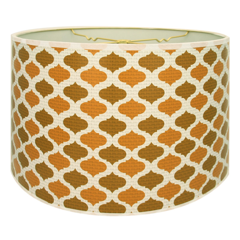 8'' H Paper Drum Lamp Shade, Light Brown/Orange