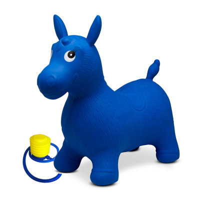 Trémie à chevaux bleue avec housse