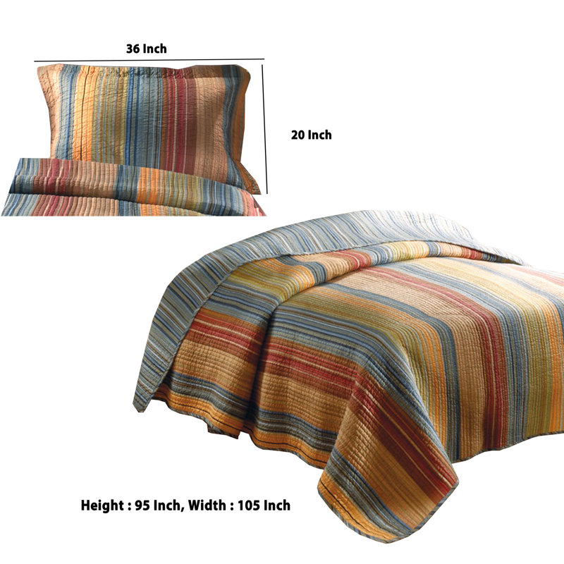 Huascaran King Size Multicolor Microfiber Quilt Set