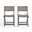 Foldable Wicker Bistro Chairs with Acacia Wood Frame