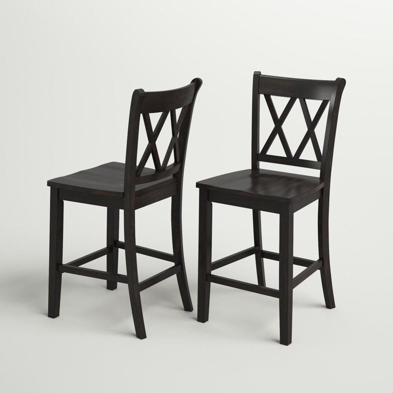Sloan Solid Wood Counter/Bar Stool, Antique Black, Counter Stool (24" Seat Height)