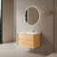 Meuble-lavabo mural moderne à texture naturelle avec 2 tiroirs