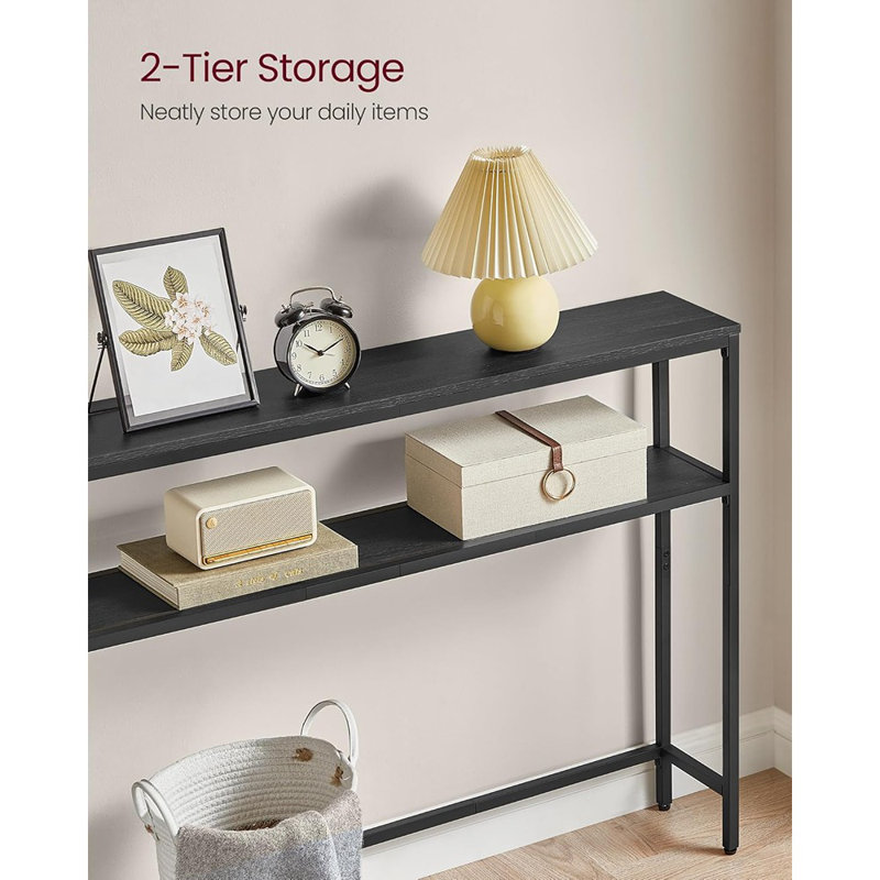 Console Table, 2-Tier Sofa Table, 7.9 X 31.5 X 31.5 Inch...