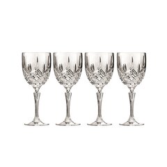 Misket Stemmed Water Glasses 13.5 Oz, Modern Crystal Clear Goblets Set of  (12)