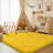Solid Rug Soft Fluffy Yellow Indoor Area Rug for Living Room Bedroom Nursery Kids Room-805677171-835077181