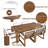 Rustic Patio Table And Chairs Set For 6 - Outdoor Dining Furniture With Umbrella Hole, Durable Wooden Frame, Cushions Included-829574778
