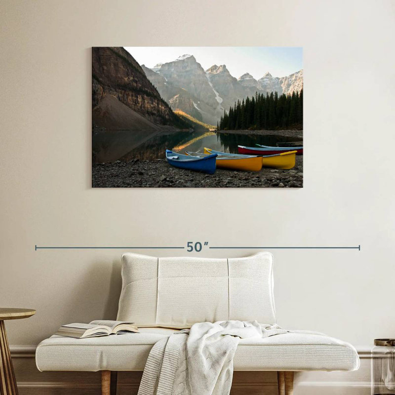 Mehar Moraine Lake Shore Canoes, 26" H x 39" W