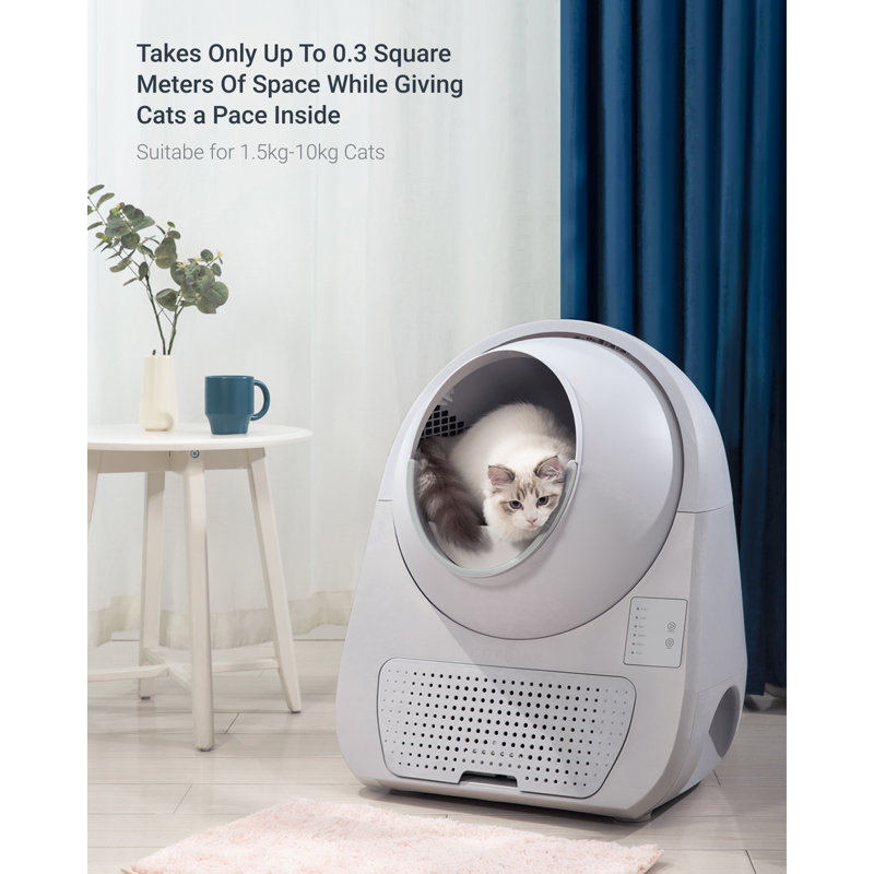 CATLINK Classic Model, Self-Cleaning Litter Box for Multiple Cats – High Capacity with Double Odor Control, For Cats 3.5–22 lbs, White