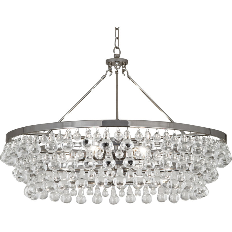 Elegant Bling 6-Light Geometric Nickel & Crystal Chandelier