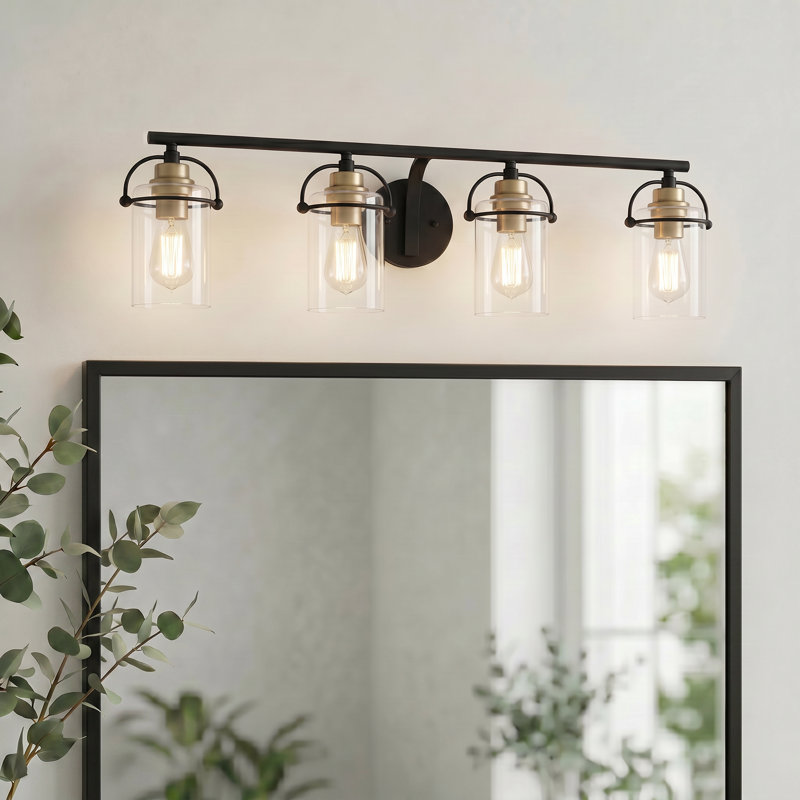Emerson 4-Light Matte Black Vanity Light