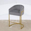 Yes Upholstered Velvet Bar Stool-1414830220