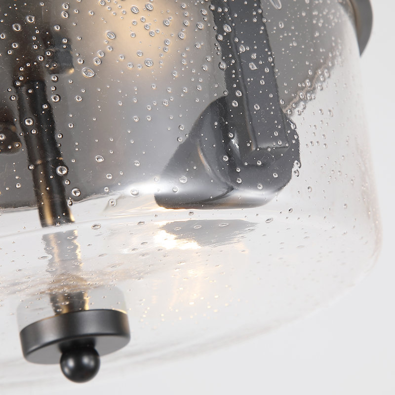 Plafonnier encastré 2 lumières avec verre transparent (ampoules non incluses)