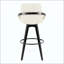Tabouret de bar à hauteur fixe avec pivot en bois avec repose-pieds rond en métal - ensemble de 2-2143934771