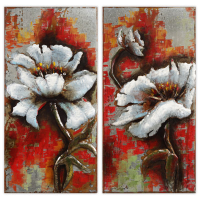 Décoration murale en fer mélange de rose jardin