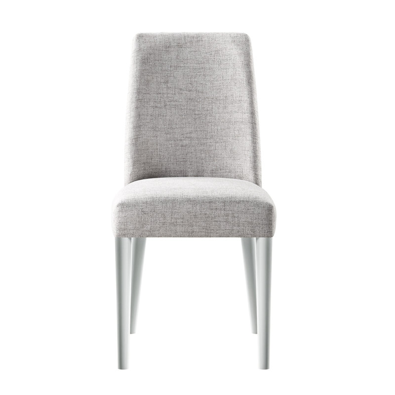 Chaise grise recouverte de tissu gris avec des pieds en bois massif stable et - offre un confort maximal