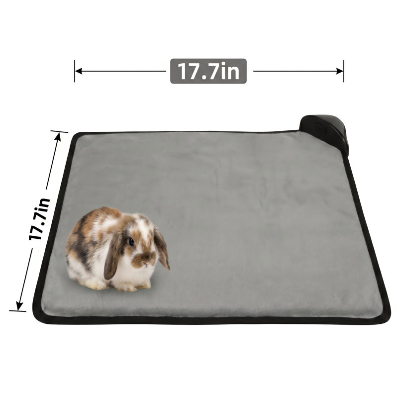 Coussin chauffant pour chat Safe avec cordon résistant à la mastication, lit chauffant pour chat à induction automatique, température et temps réglables, gris clair, 17,7 po x 17,7 po