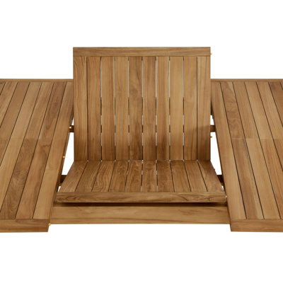 Vienna Outdoor Patio Teak Wood Extendable Dining Table In Natural