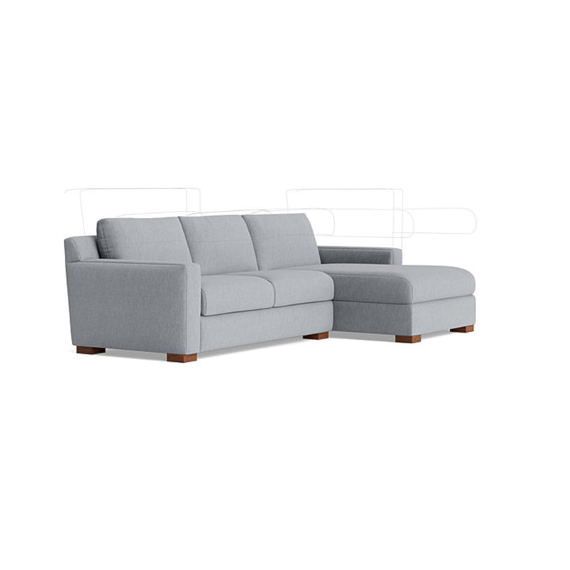 Catalina Chaise Sectional, Performance Weave - Zinc, Right Hand Facing