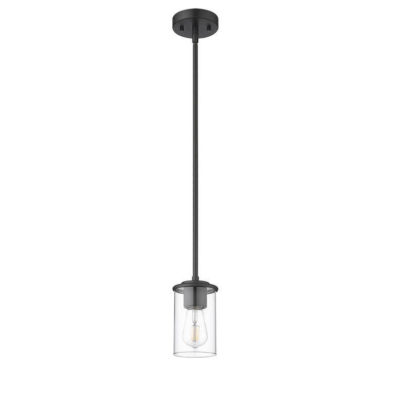 Luminaire suspendu cylindrique 1 lumière Sunnah, Noir mat