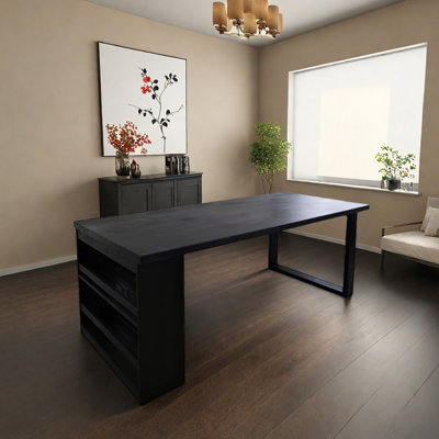 Modern ash wood storage table with compartments