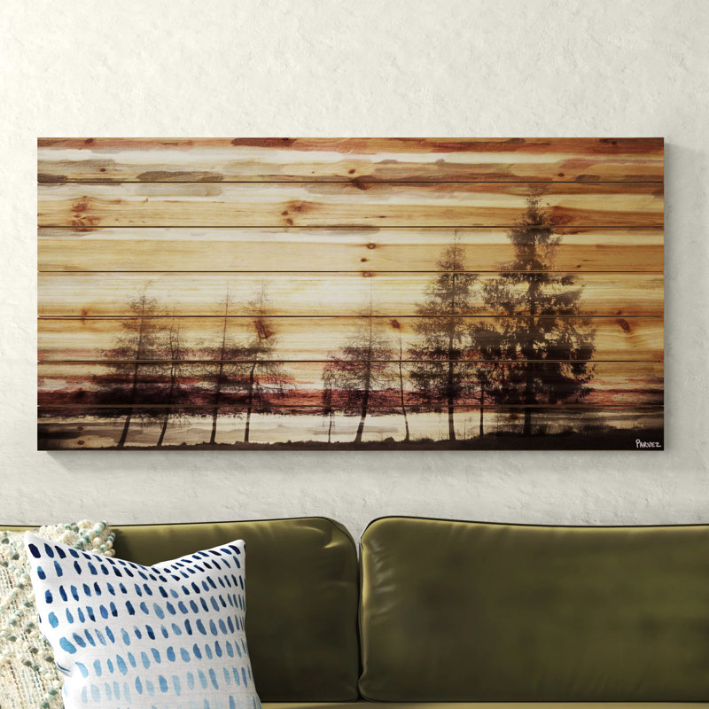 «Haddenham Forest of Firs Art» par Parvez Taj, reproduction d'art sur bois sans cadre, H 12 po x l 24 po x P 1,5 po