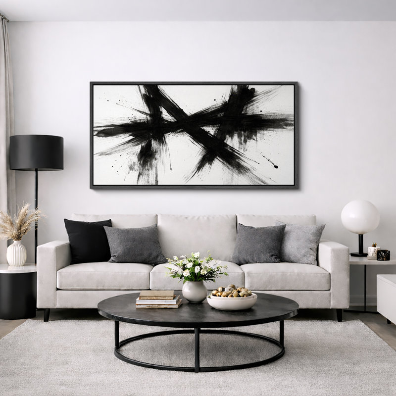 «Dark Forest», art abstrait, images de salon contemporain, impression sur toile encadrée, H 30 po x l 60 po x P 1,5 po