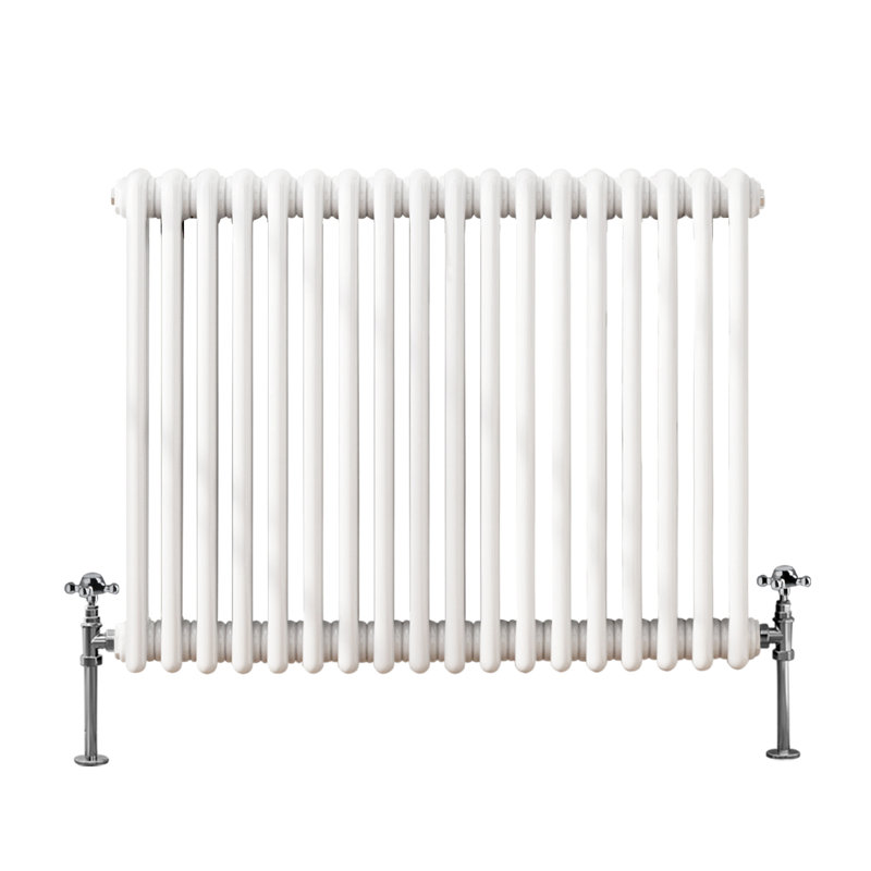 Tryphosa Traditional 2 Column Horizontal Designer Radiator, 60cm H x 83cm W, White