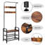 Portemanteau en fer avec banc et rangement pour chaussures