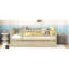Lit de jour en bois naturel avec lit gigogne et barrière de sécurité. Améliore le décor de la chambre à coucher. Solide et stable. Instructions d'assemblage des garde-corps fournis - Finition. Offre un espace de couchage supplémentaire. Cadre.-1960194675-1960194684