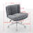 Wide Seat Criss Cross Legged Office Chair,Armless Office Desk Chair Modern Vanity Chair With Wheels-855366960